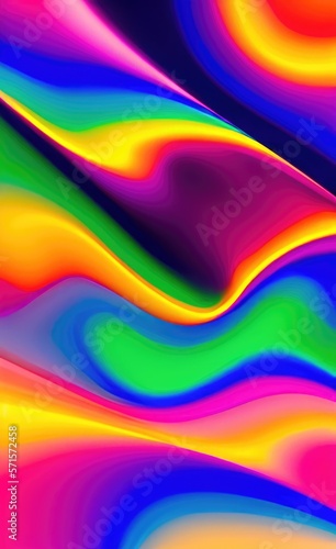 Colorful smooth and fluid wavy lines background. Ai generated art.