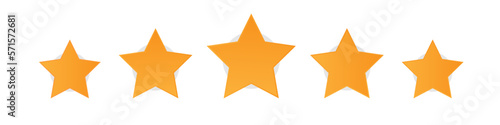 Five stars. Service or product rating. Customers review. Five-star rating system. Vector image