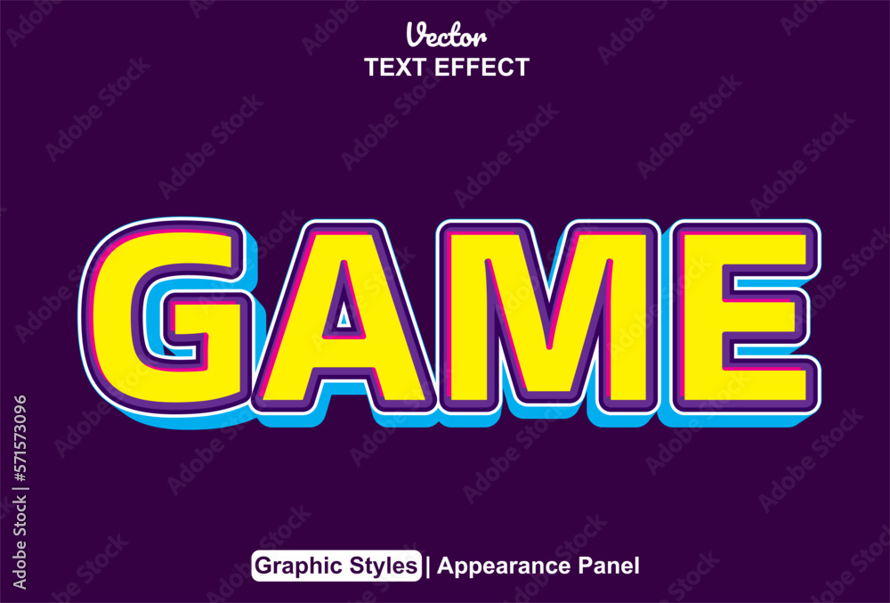 Game text effects with graphic style and editable.