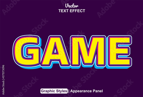 Game text effects with graphic style and editable.