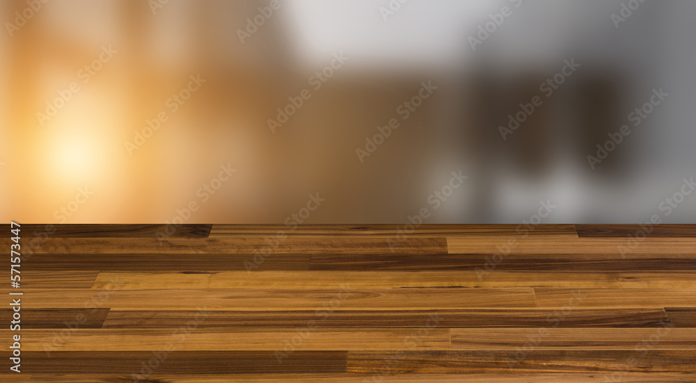 Modern office building interior. 3D rendering. Sunset., Background with empty wooden table. Flooring. Modern office building interior. 3D rendering. Sunset., Background with empty wooden table. Flooring.