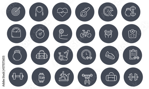 Fitness and Workout icons vector design
