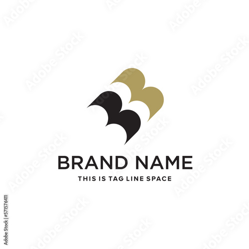 Letter BB Flying Birds Freedom Expression Vector Logo Graphic 