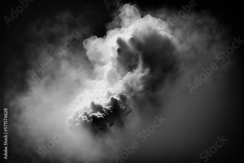 The abstract fog or smoke moves on black background, with White cloudiness, mist, or smog background for your logo wallpaper or web banner