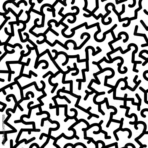 seamless vector pattern in black and white in the form of curved lines in the form of patterns for printing on fabrics, wallpapers, covers and for interior decoration
