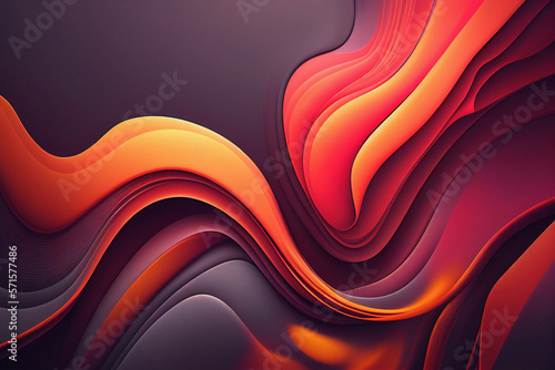 Abstract dynamic vivid twisted fluid shape 3d illustration background design. Generated AI