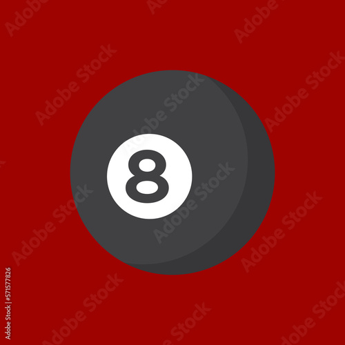 Number 8 billiard ball vector design