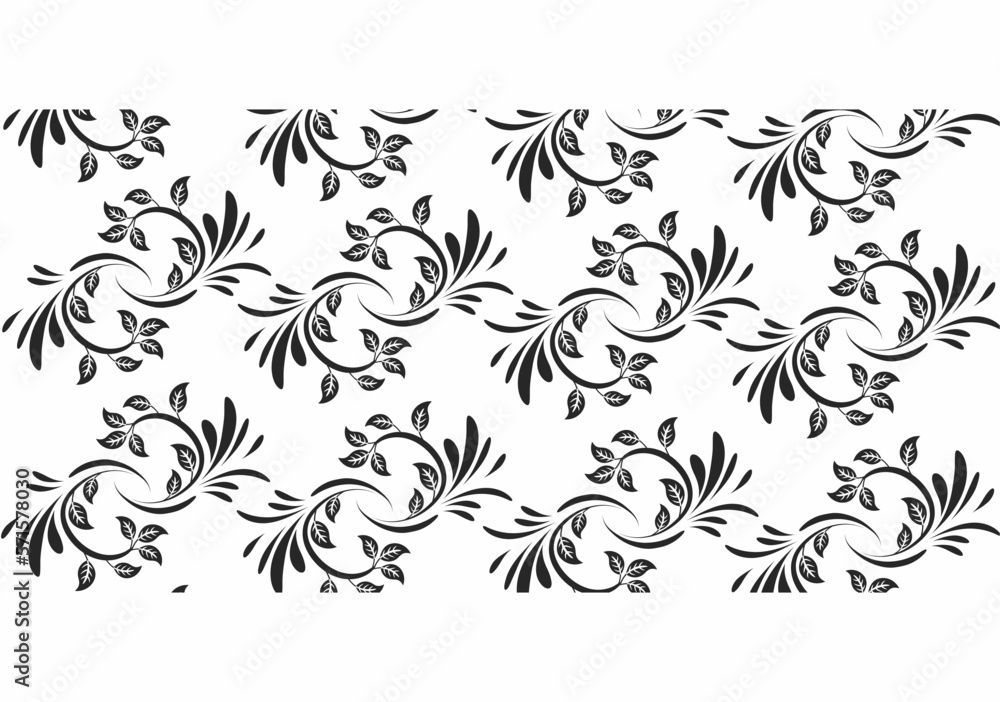 batik vector background in black color. great to use as a calendar or photo wallpaper.