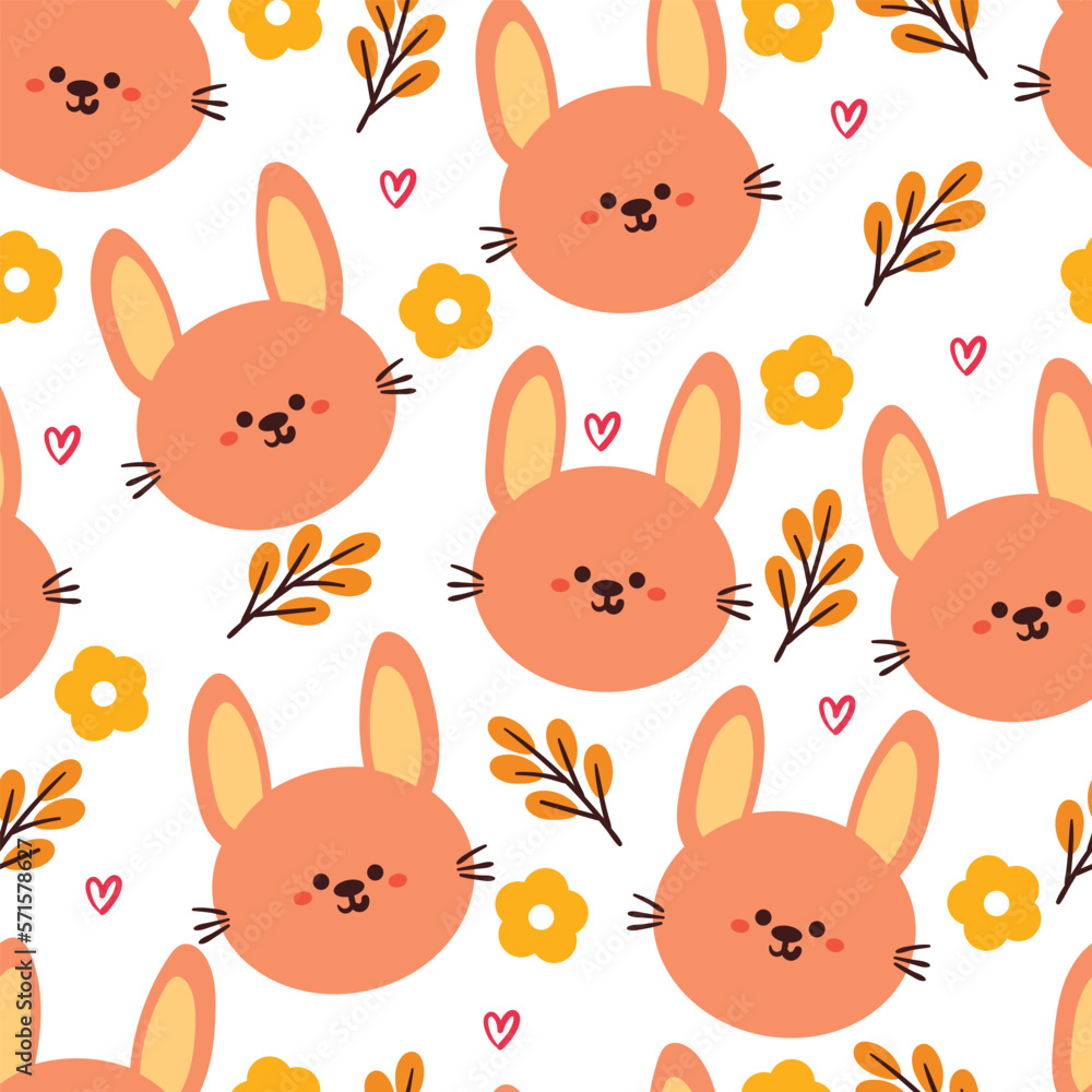 seamless pattern cartoon bunny and flower. cute animal wallpaper for textile, gift wrap paper seamless pattern cartoon bunny and flower. cute animal wallpaper for textile, gift wrap paper