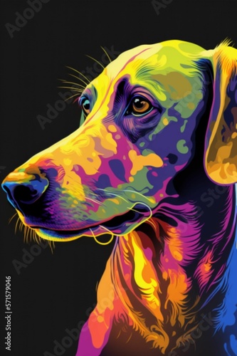 Cute pop art hound dog