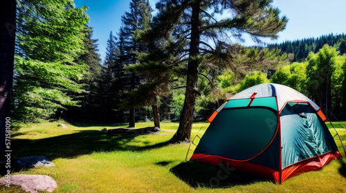 キャンプのイメージイラスト テント ソロキャンプ 夏