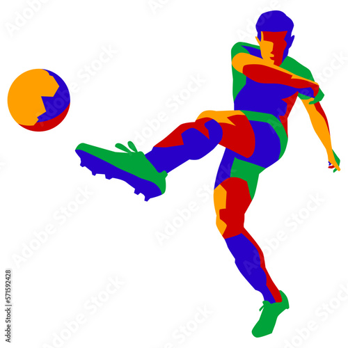 Illustration of football soccer player in action