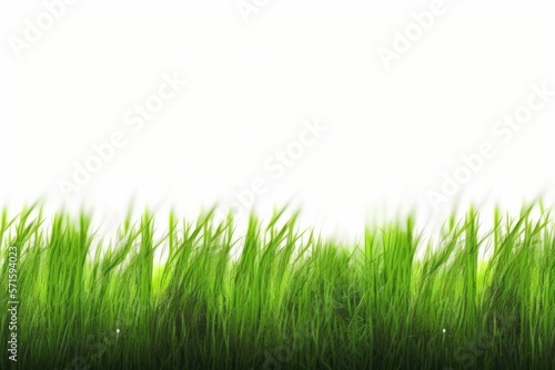 a foreground of fresh green grass is shown in an image with a white background. Generative AI