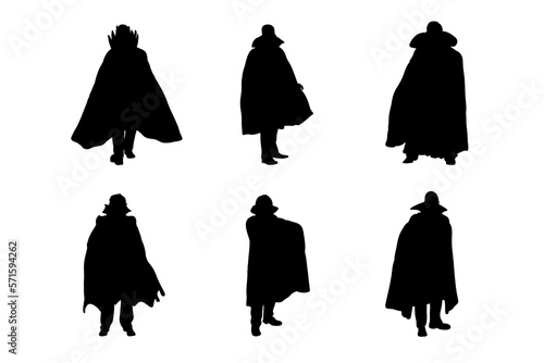 Set of silhouettes of vampire dracula vector design
