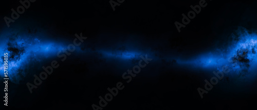 Blue lightining type painted drawing crossing horizontally black background photo