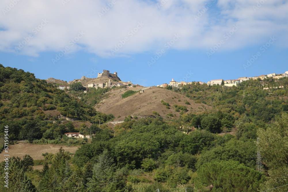 Obraz premium Beautiful landscape of Brindisi di Montagna, small village in Province of Potenza, Basilicata Region, Southern italy
