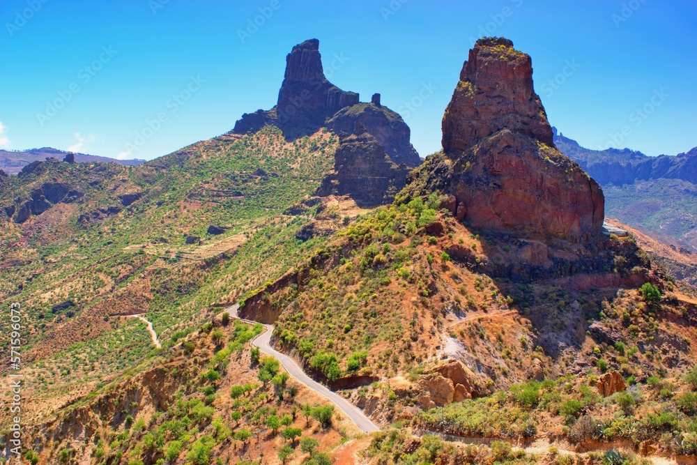Central part of Gran Canaria island, Roque Bentayga Canary Islands, Spain Central part of Gran Canaria island, Roque Bentayga Canary Islands, Spain