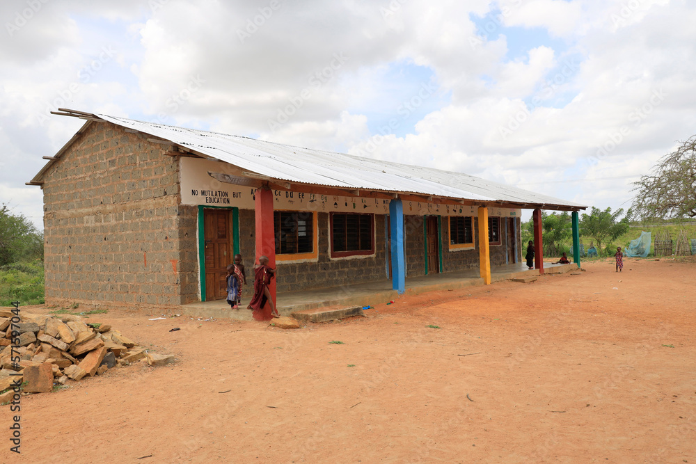 A School in a Masai Village, Kenya,  Africa