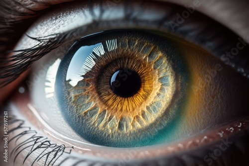 human eye in closeup. Generative AI