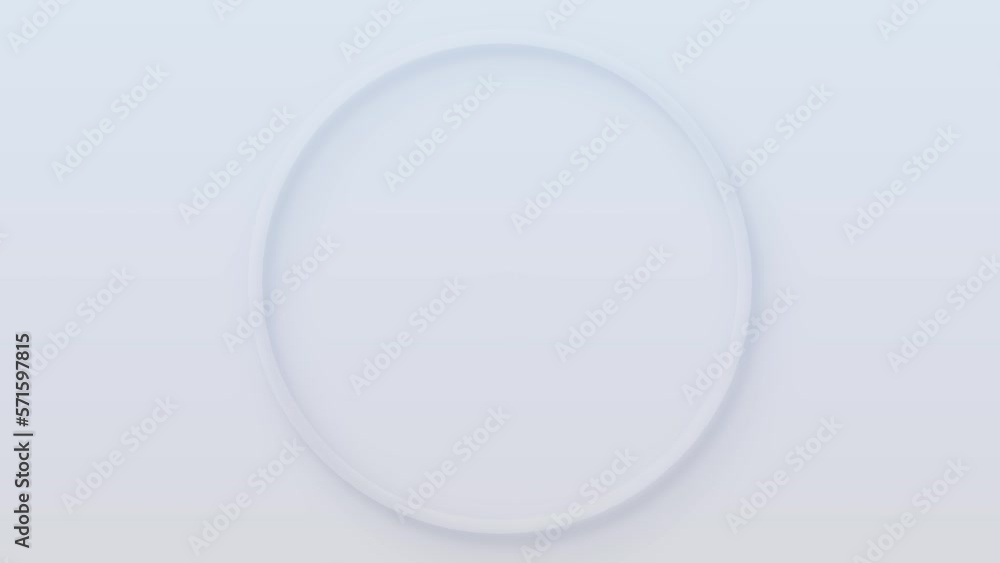Abstract 3d circle on white background. Minimal geometry motion graphics animation. Seamless loop