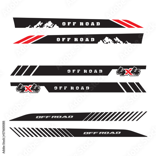Side car body vector stripes decal. Vehicle vector Decal Stripes for the both parts