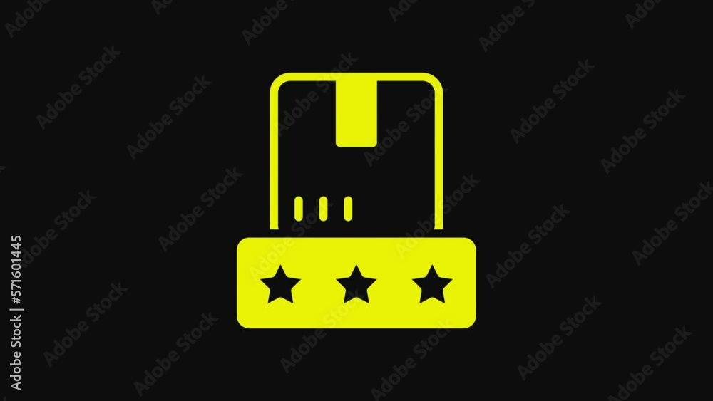 Yellow Consumer or customer product rating icon isolated on black background. 4K Video motion graphic animation Yellow Consumer or customer product rating icon isolated on black background. 4K Video motion graphic animation