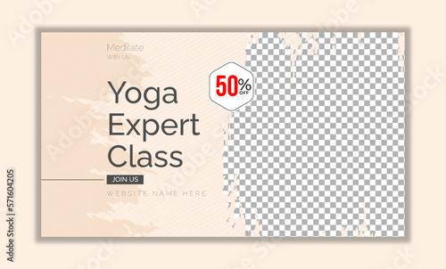 Yoga expert class editable vector eps file web video thumbnail design 