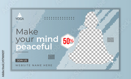 Yoga expert class editable vector eps file web video thumbnail design 