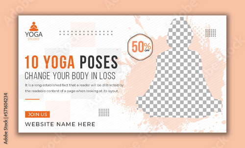 Yoga expert class editable vector eps file web video thumbnail design 