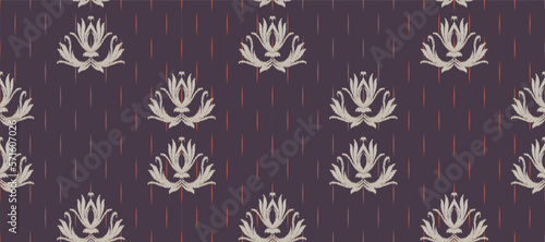African Ikat paisley embroidery. Batik Textile ikat flower seamless pattern digital vector design for Print saree Kurti Borneo Fabric border brush party wear