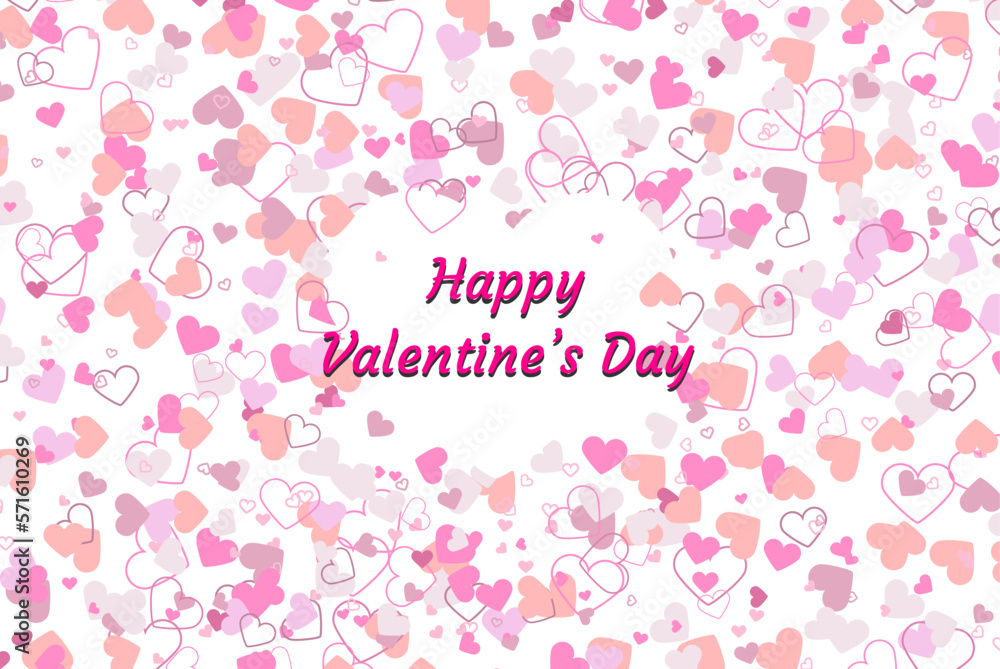 Happy Valentine's Day banner with pink hearts background, love idea, vector design, February 14 Happy Valentine's Day banner with pink hearts background, love idea, vector design, February 14