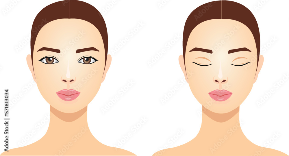 Face to indicate cosmetology steps, vector Face to indicate cosmetology steps, vector