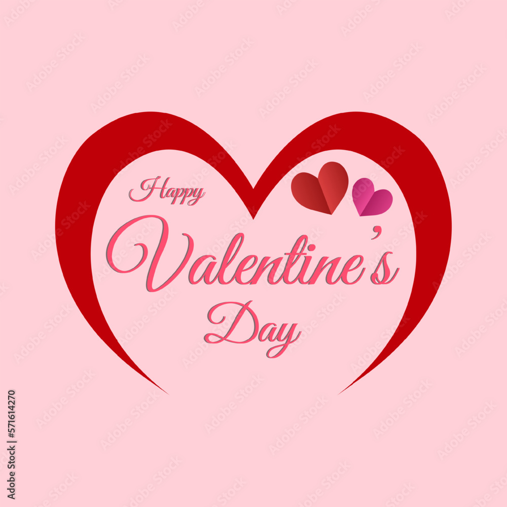 Valentine background text with beautiful half love isolated on pink background. Vector Illustration.