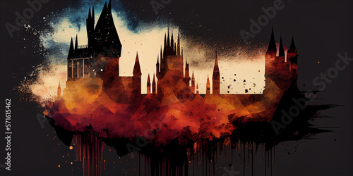 Abstract Hogwart Castle Background