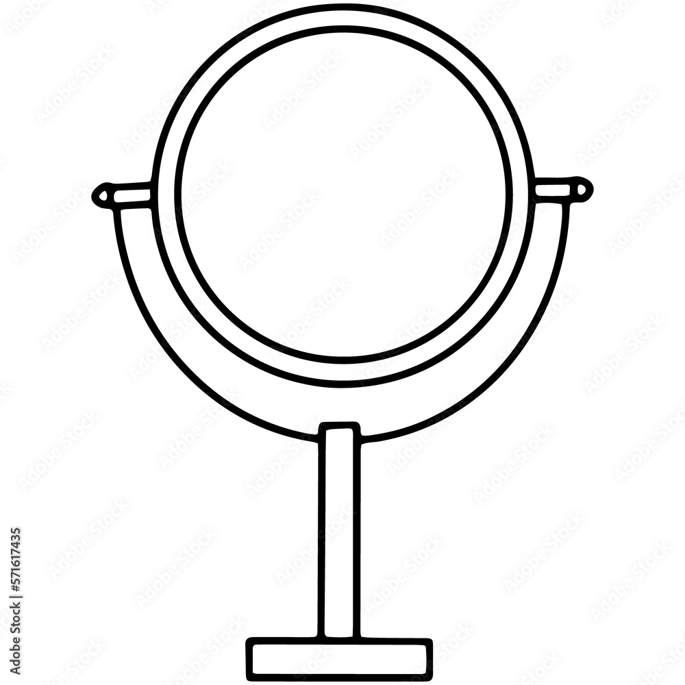 Linear cosmetic mirror icon