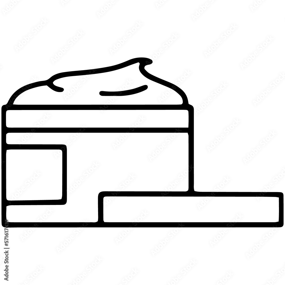 Linear icon of a jar with a cosmetic product or cream Linear icon of a jar with a cosmetic product or cream