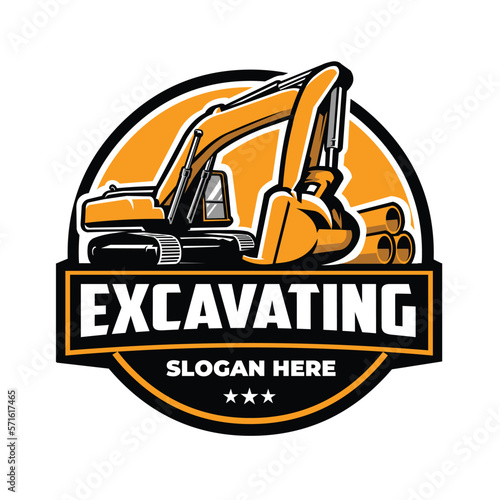 Excavating company emblem logo vector. Best for excavating related industry