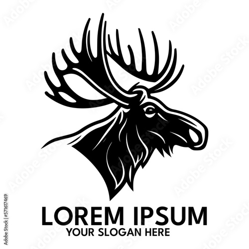 Moose silhouette, logo style vector illustration