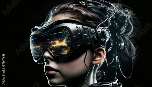 Frau mit VR-Brille / Zukunft, Generative AI