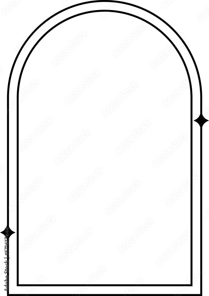 Minimalistic linear arches frame
Minimalistic linear arches frame