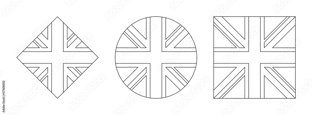united kingdom flag outline set. PNG Stock Illustration | Adobe Stock