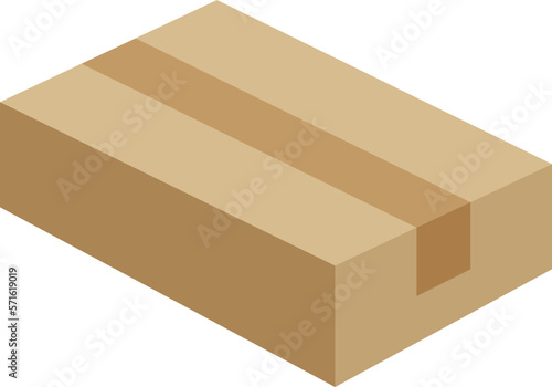 Closed cardboard box taped up, brown closed delivery packaging box
