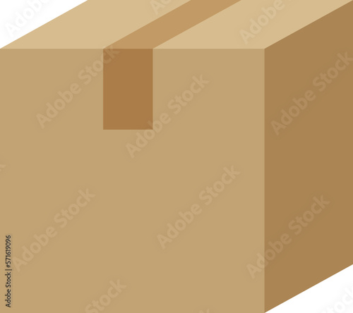 Closed cardboard box taped up, brown closed delivery packaging box
