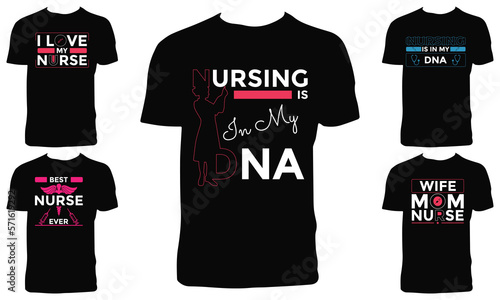 Nurse Lettering T Shirt Design Bundle 