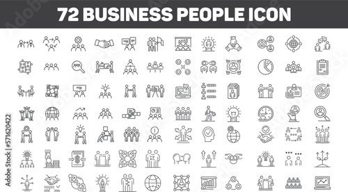 Business People line icons collection. vector illustration