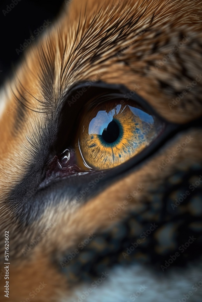 close-up, eye of a wild cat