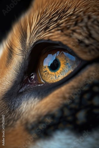 close-up  eye of a wild cat