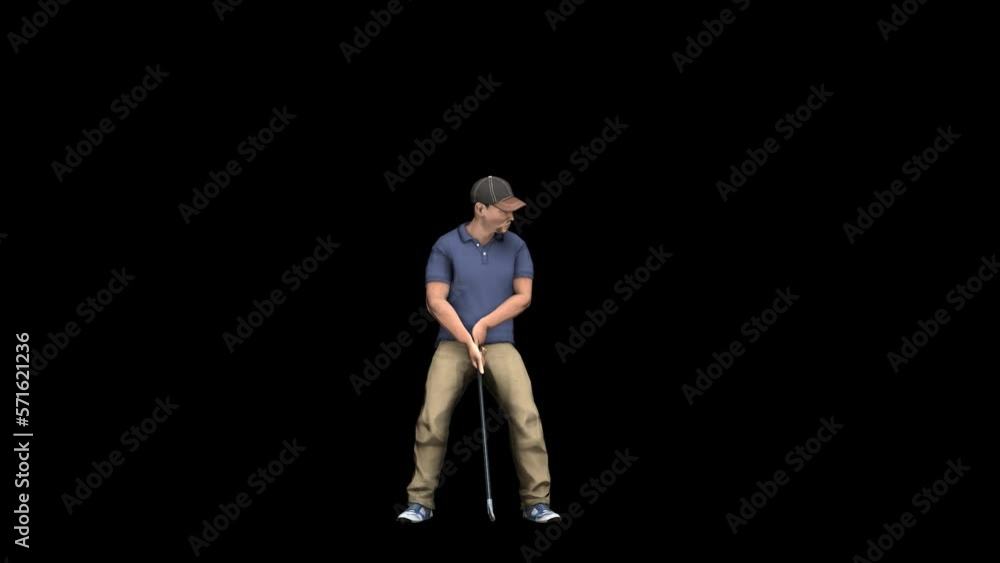 Golf Player Transparent Alpha Video Animation Golf Player Transparent Alpha Video Animation