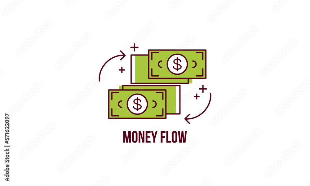 Money Flow Royalty Outline Vector Icon Money Flow Royalty Outline Vector Icon