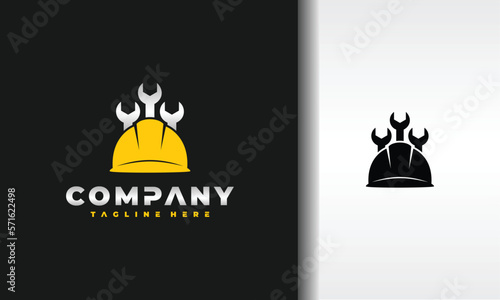 construction helmet wrench logo